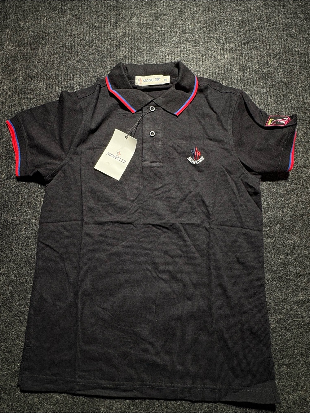 Moncler Men's Black Polo Shirt Size S